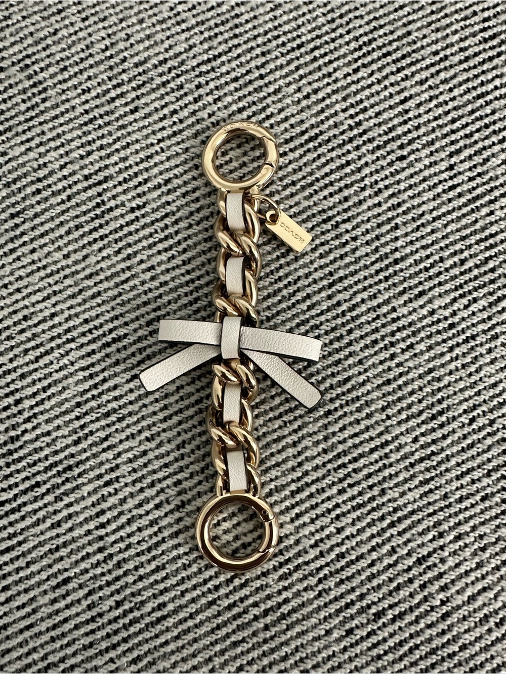Coach Bow Strap Extender Leather CCI20 Gold /White